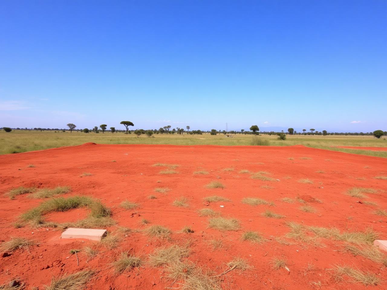 Surveyed residential plot with red soil in Kitengela