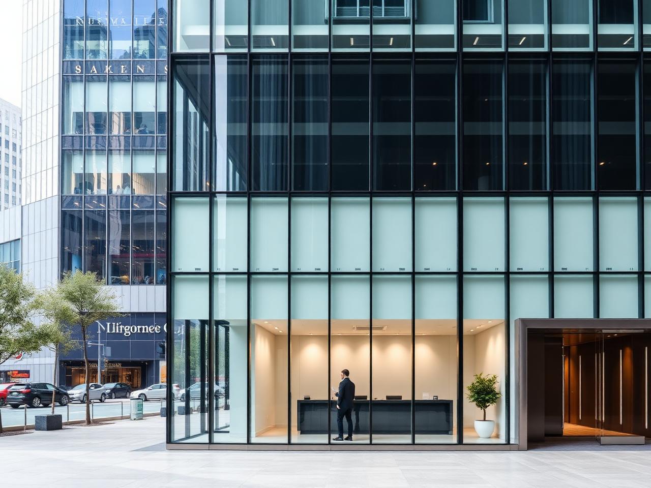 Glass facade and lobby of an Upper Hill office building